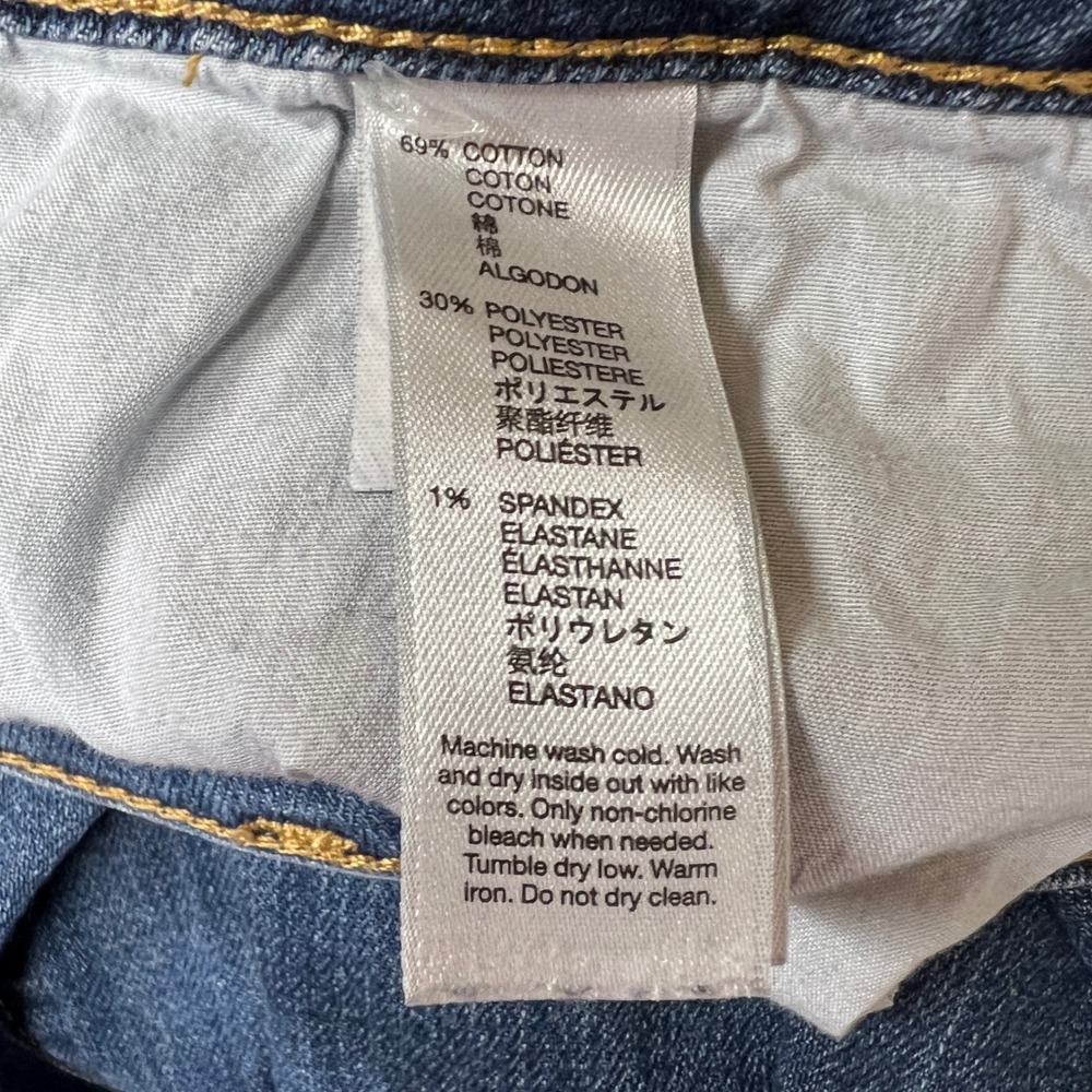 Gap Jeans Women 12/31R Blue Denim Dark Wash Stretch High Rise Flare Hippie Boho - Picture 7 of 9